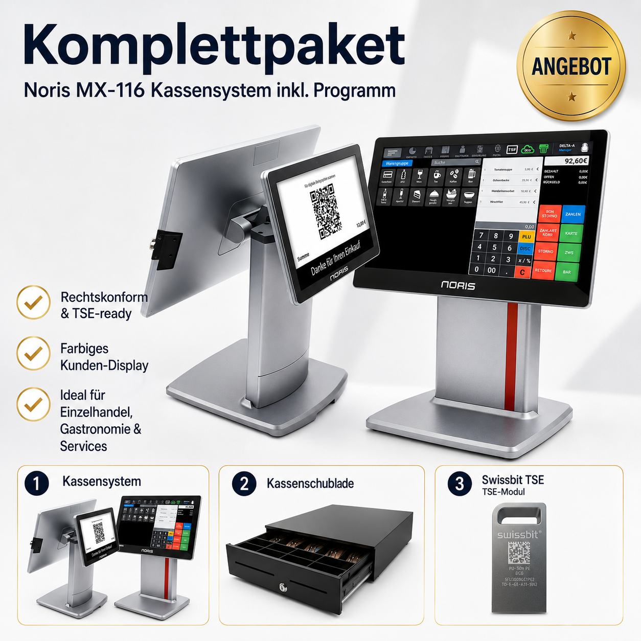 Noris LK-133 Kassensystem Komplettpaket TSE 3 JAHRE