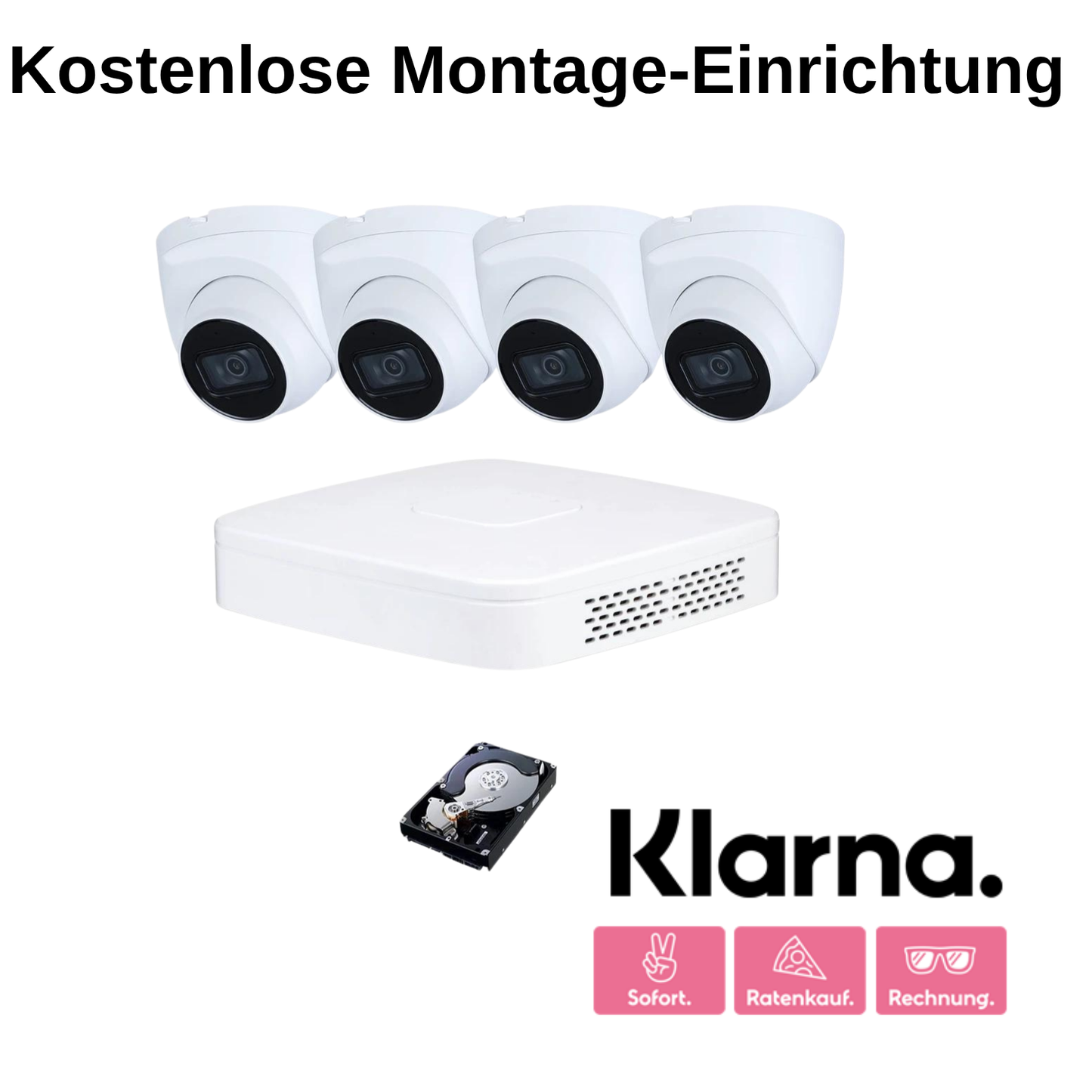 4 x Ipkamera 4megapixel kameras set