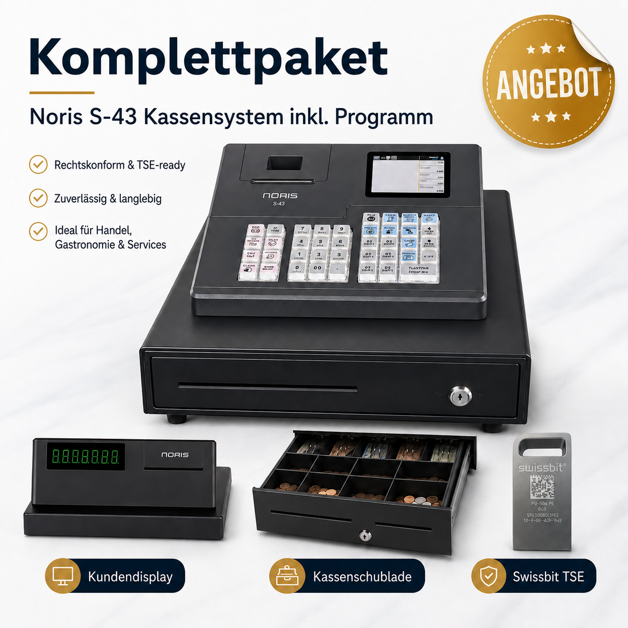 Für den kleinen Einzelhandel oder als Barkasse für Unternehmen S43
